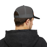 Embroidered Orange Chain Snapback Trucker Cap