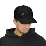 Embroidered Orange Chain Snapback Trucker Cap
